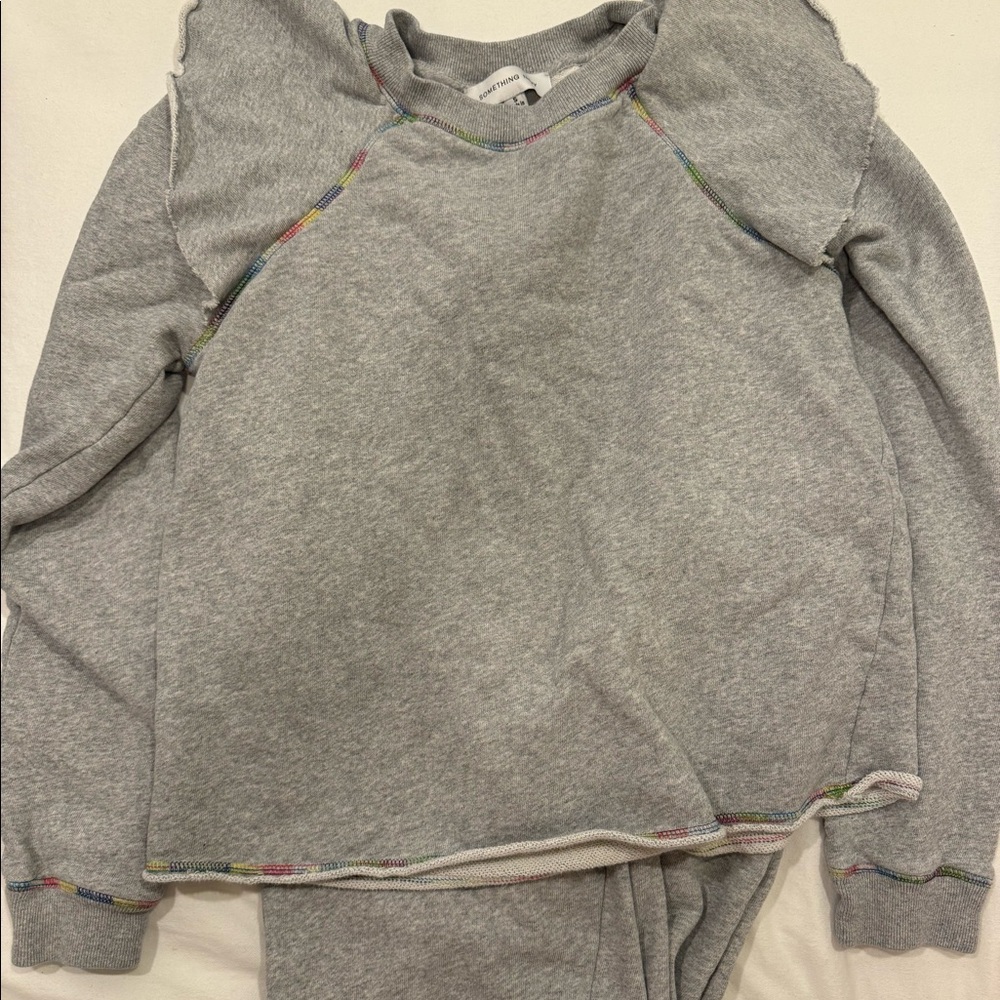 Something Navy Ruffle Sweat Set